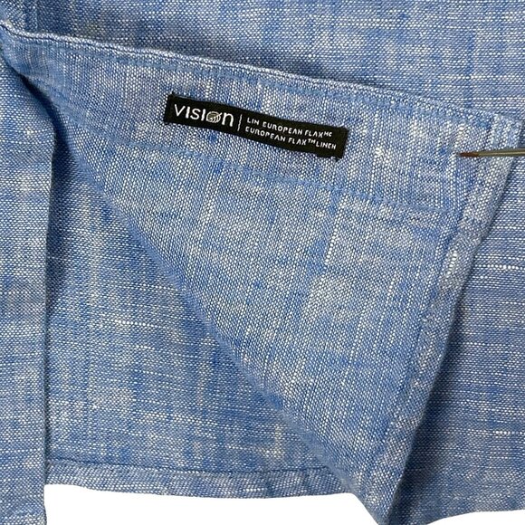 Simons Short Sleeve Button Up Shirt Men's Heritage Chic Flax Linen - Picture 6 of 13